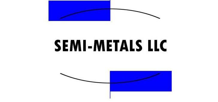 Semi Metals company logo two royal blue boxes in an open oval